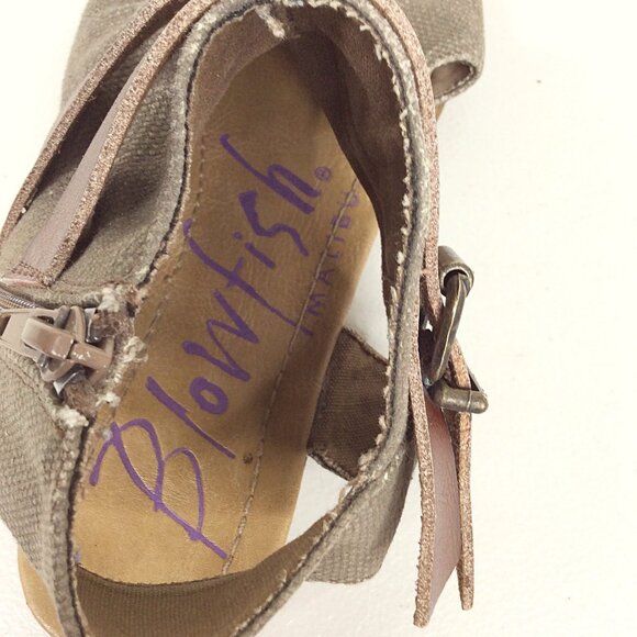 Blowfish Malibu Womens Balla Sandal 7.5 Gladiator Zip Buckle Open Toe Canvas - Picture 10 of 12